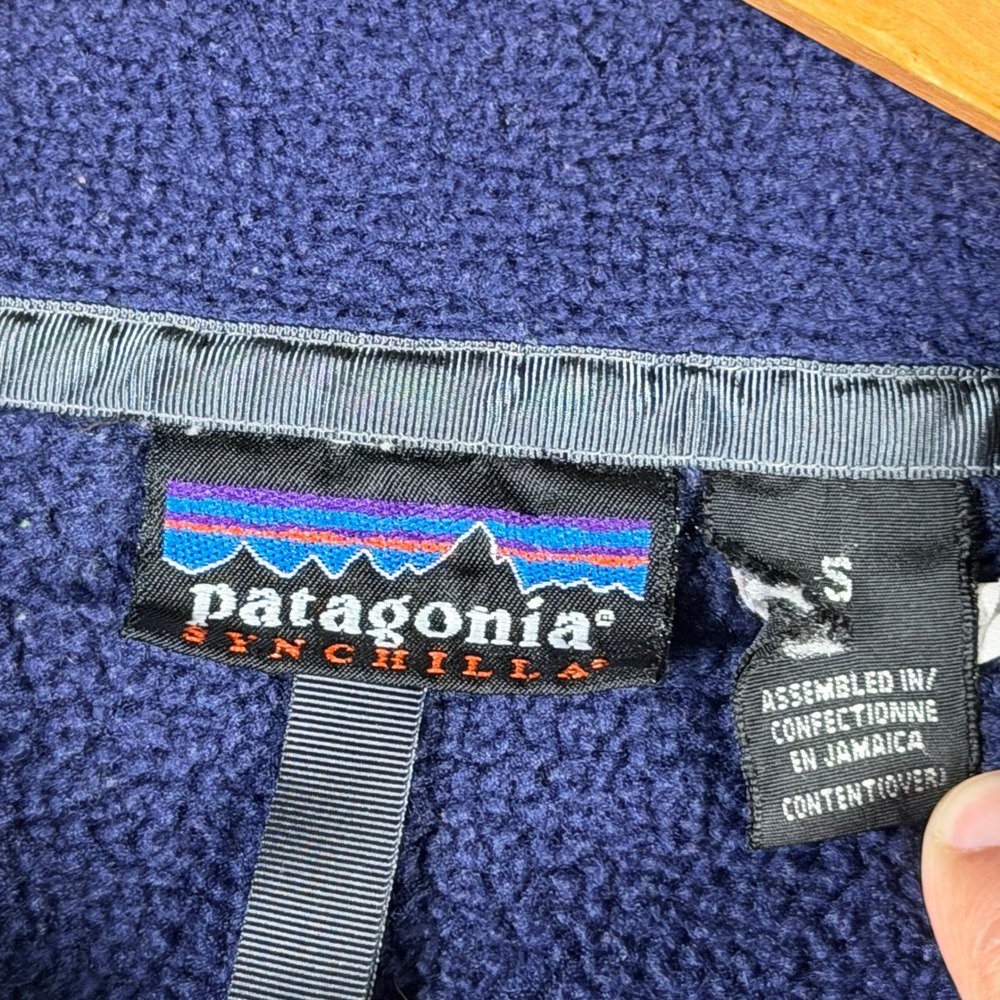 Patagonia Synchilla Snap-T Fleece Pullover Mens Small Navy Blue Vintage 25450 - Picture 5 of 12